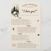 Ich wage es, wenn ihr Camp Junggeselinnen-Abschied Flyer (Vorne)