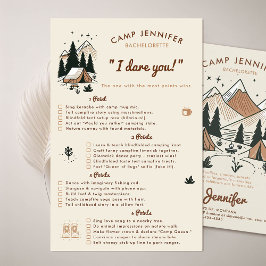 Ich wage es, wenn ihr Camp Junggeselinnen-Abschied Flyer