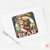 Ich wähle den Bären aus Quadratischer Aufkleber (Umschlag)