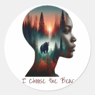 Ich wähle den Bären aus Runder Aufkleber