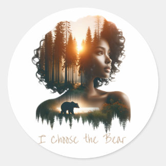 Ich wähle den Bärenaufkleber aus Runder Aufkleber