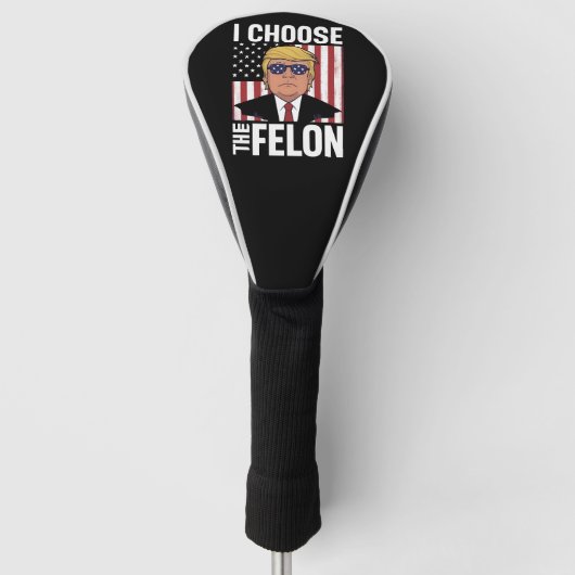 Ich wähle den Felon Trump 2024 als republikanische Golf Headcover (Vorderseite)