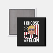 Ich wähle den Felon Trump 2024 als republikanische Magnet (Vorderseite/Rückseite)