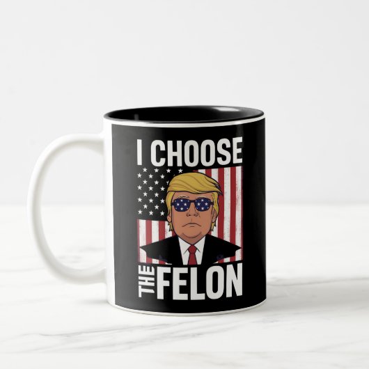 Ich wähle den Felon Trump 2024 als republikanische Zweifarbige Tasse (Links)