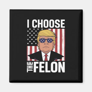 Ich wähle den Verbrecher Trump 2024 Republikanisch Magnet