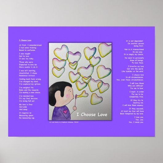 Ich wähle ein Liebe-Poster Poster (Vorne)