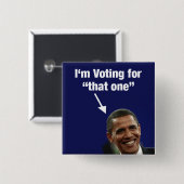 Ich wähle für "diesen ein" Obama-Knopf Button (Vorne & Hinten)