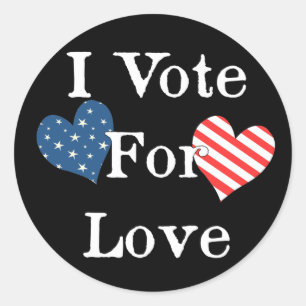Ich wähle für Liebe Runder Aufkleber