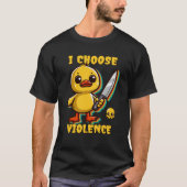 Ich wähle Gewalt Funny Duck Meme Retro T-Shirt (Vorderseite)