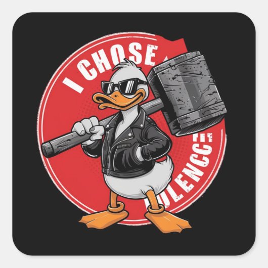 Ich wähle Gewalt lustige Ente Sticker (Vorderseite)
