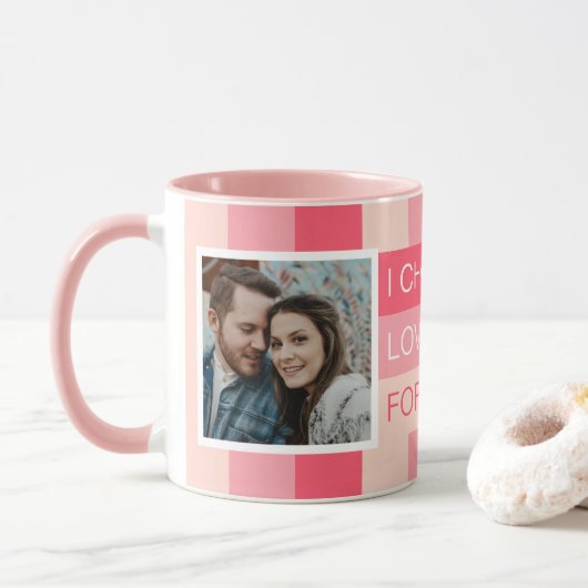 Ich wähle Sie für immer Liebe Foto Custom Tasse (Mit Donut)