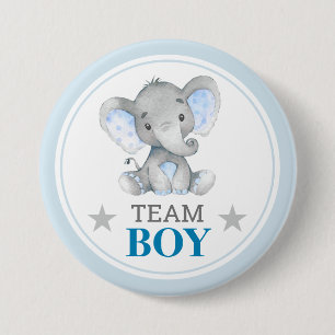 Ich wähle Team Junge Geschlecht Enthüllung Baby Sh Button
