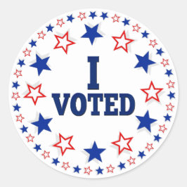 Ich wählte die "American Stars Red White Blue Elec Runder Aufkleber