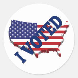 Ich wählte die amerikanische Flagge Karte Rot Weiß Runder Aufkleber