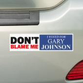 Ich wählte für GARY JOHNSON Autoaufkleber (Auf Auto)