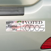 Ich wählte für Kodos Autoaufkleber (Auf Auto)