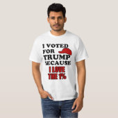 Ich wählte für Trumpf weil i-Liebe das 1% T-Shirt (Vorne ganz)