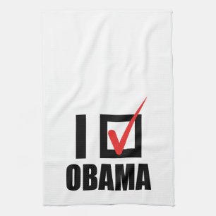 ICH WÄHLTE OBAMA BW - .PNG GESCHIRRTUCH