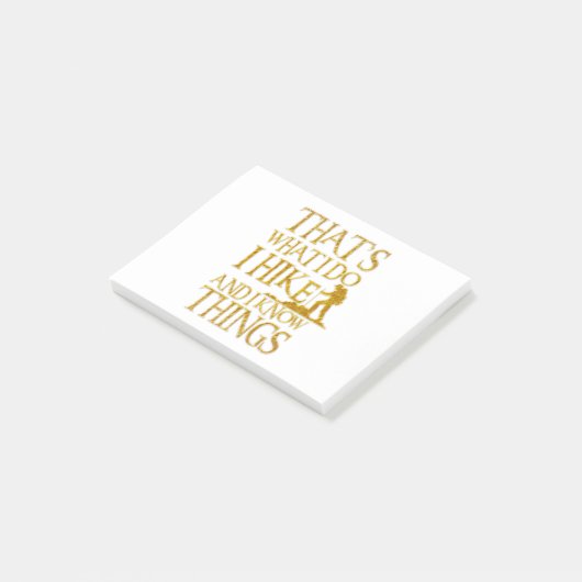 Ich wandere und ich kenne die Dinge lustig Post-it Klebezettel (angewinkelt)