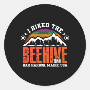 Ich wanderte auf dem Beehive Trail - Acadia Nation Runder Aufkleber