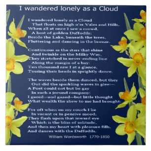 ICH WANDERTE EINSAM ALS WOLKE FLIESE