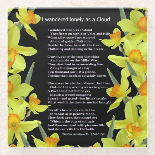 ICH WANDERTE EINSAM ALS WOLKE GLASUNTERSETZER (Vorderseite)