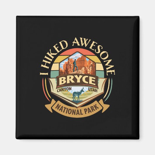 Ich wanderte großartigen Bryce Canyon Retro Vintag Magnet (Vorne)