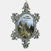Ich wanderte Mt LeConte/Foto-Kunst Schneeflocken Zinn-Ornament (Links)