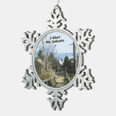 Ich wanderte Mt LeConte/Foto-Kunst Schneeflocken Zinn-Ornament (Rechts)