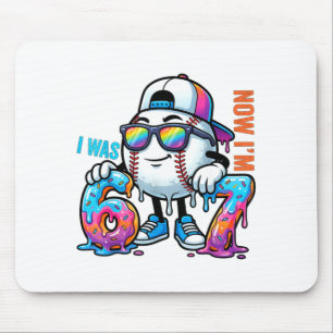 Ich war 6 ich bin 7 Geburtstag Baseball Jungen Kin Mousepad