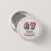 Ich war 6, jetzt bin ich 7 – Baseball 7. Geburtsta Button (Vorne & Hinten)