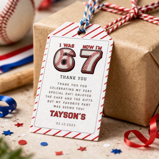 Ich war 6, jetzt bin ich 7 – Baseball 7. Geburtsta Geschenkanhänger