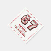 Ich war 6, jetzt bin ich 7 – Baseball 7. Geburtsta Serviette (Ecke)