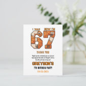 Ich war 6, jetzt bin ich 7 Basketball – 7. Geburts Dankeskarte (Stehend Vorderseite)