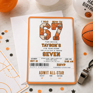 Ich war 6, jetzt bin ich 7 – Basketball 7. Geburts Einladung