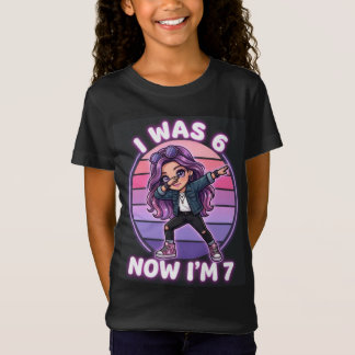 Ich war 6 jetzt bin ich 7 cooles Mädchen Dabbing 7 T-Shirt