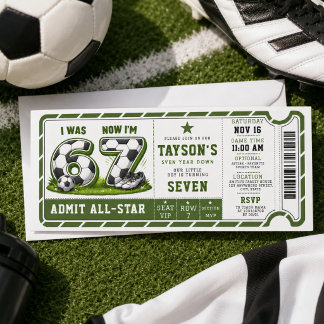 Ich war 6, jetzt bin ich 7 Fußball Amerika 7. Gebu Einladung