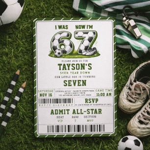 Ich war 6, jetzt bin ich 7 Fußball-Geburtstag – Al Einladung