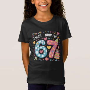 Ich war 6, jetzt bin ich 7 Geburtstag, lustiger vi T-Shirt