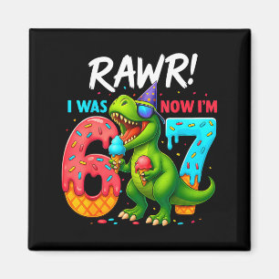 Ich war 6 jetzt bin ich 7 Jahre alt 7. Geburtstag Magnet