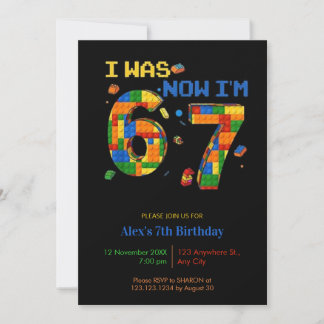 Ich war 6 jetzt bin ich 7 Jungen-Geburtstag Einladung
