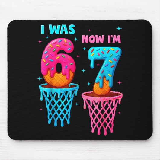 Ich war 6 jetzt bin ich 7 lustiges 67 Meme Eis-Dri Mousepad (Vorne)