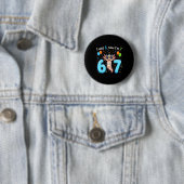 Ich war 6 jetzt bin ich 7 Mädchen Junge Kinder Axo Button (Beispiel)