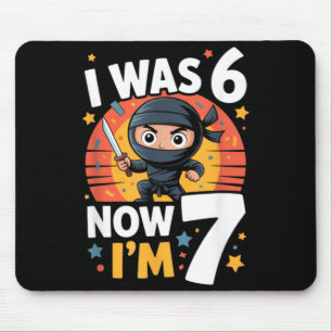 Ich war 6 jetzt bin ich 7 Ninja Siebter Geburtstag Mousepad