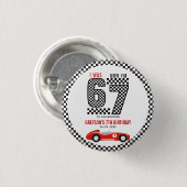Ich war 6 jetzt bin ich 7 Rennwagen Junge Geburtst Button (Vorne & Hinten)