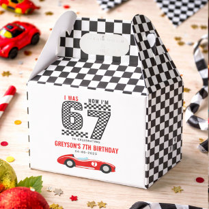 Ich war 6 jetzt bin ich 7 Rennwagen-Jungen-Geburts Geschenkschachtel