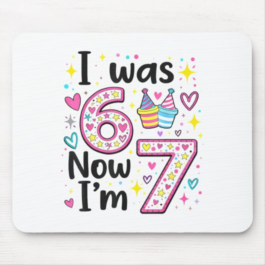 Ich war 6 jetzt bin ich 7 Retro-Kinder 7. Geburtst Mousepad (Vorne)