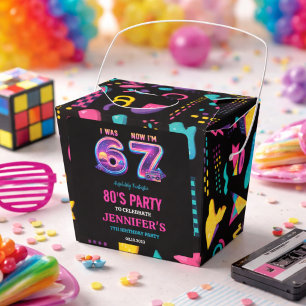 Ich war 6 jetzt bin ich 7 Retro Neon 7. Geburtstag Geschenkschachtel