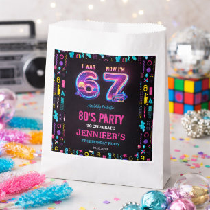 Ich war 6 jetzt bin ich 7 Retro Neon 7. Geburtstag Geschenktütchen