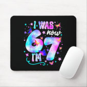 Ich war 6 jetzt bin ich 7 Schmetterling 7. Geburts Mousepad (Mit Mouse)